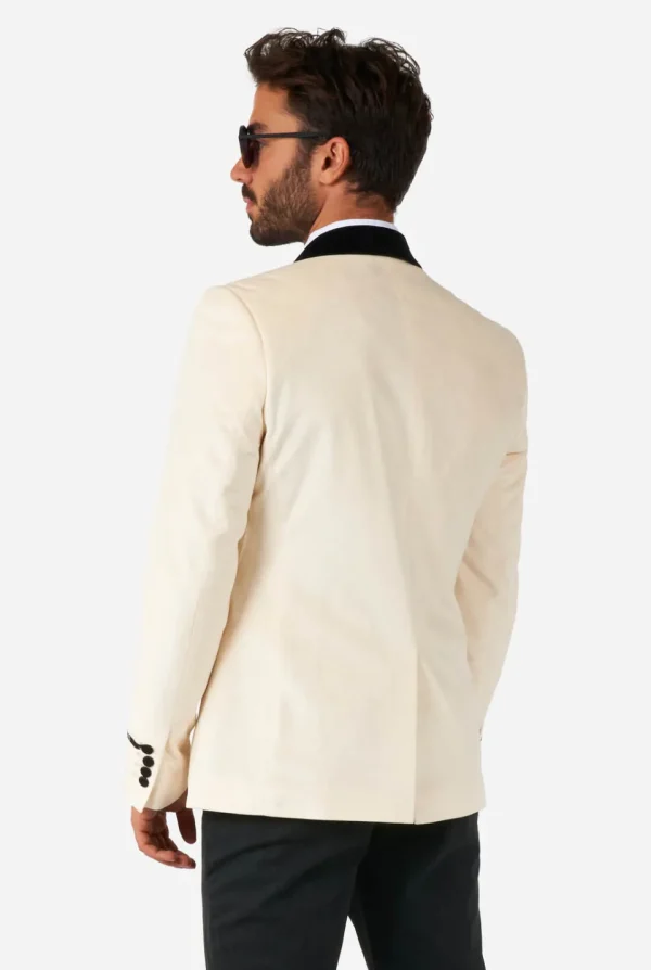 Men OppoSuits Christmas Blazers^Dinner Jacket - Ivory Champagne