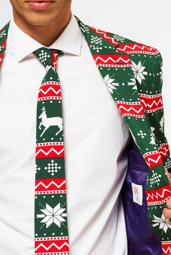 Men OppoSuits Christmas Suits^Festive Green