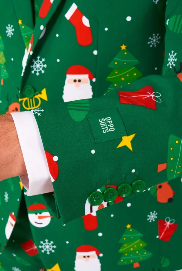 Men OppoSuits Christmas Suits^Festivity Green