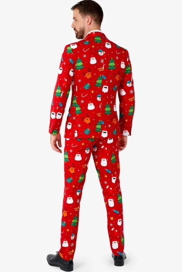 Men OppoSuits Christmas Suits^Festivity Red