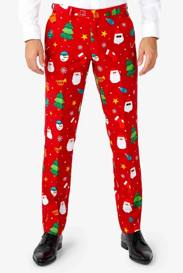 Men OppoSuits Christmas Suits^Festivity Red
