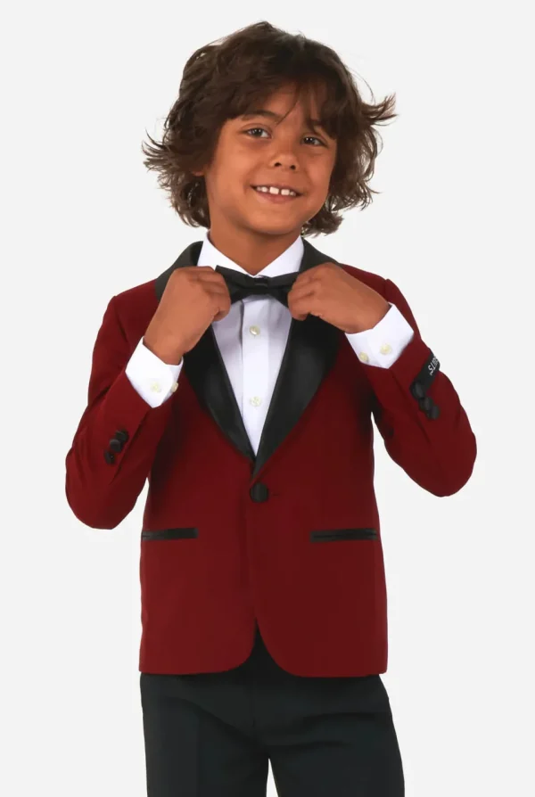 Boys OppoSuits Tuxedos^Hot Burgundy