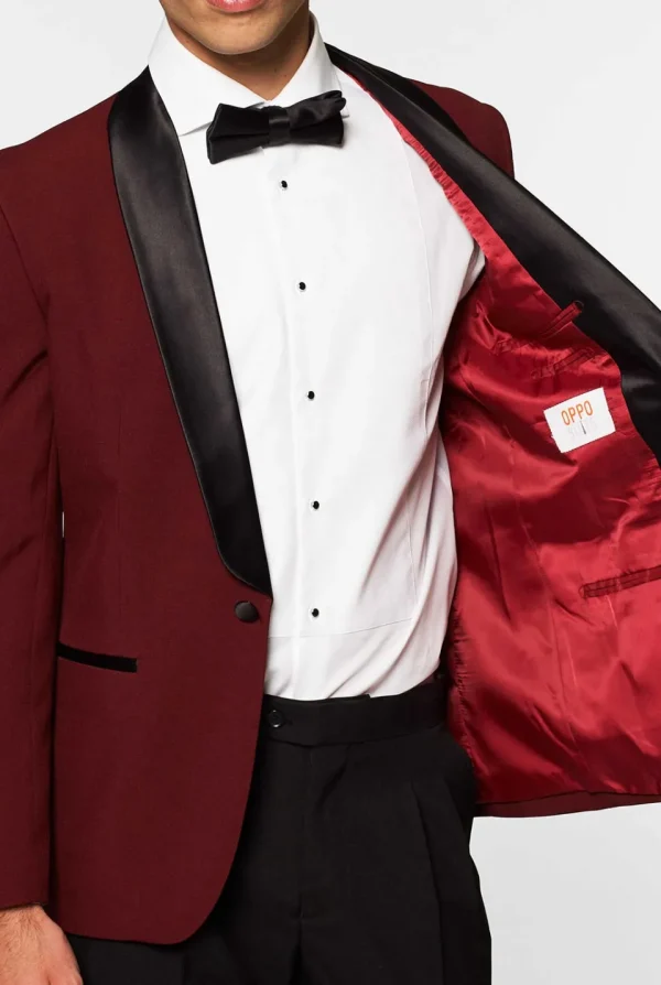 Men OppoSuits Christmas Tuxedos^Hot Burgundy