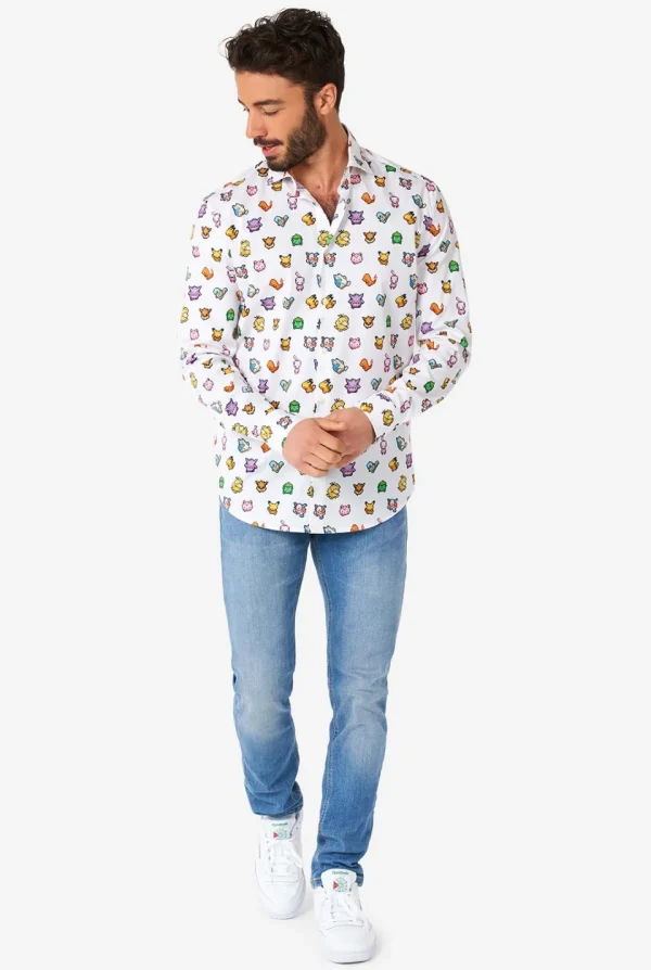 Men OppoSuits Casual Shirts^Pixel Pokemon™