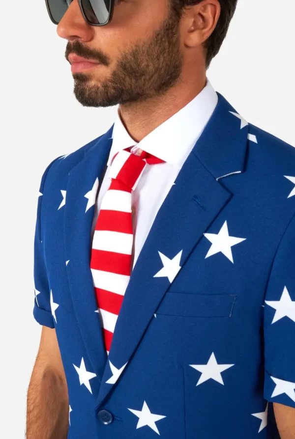 Men OppoSuits Wedding Suits^Stars And Stripes