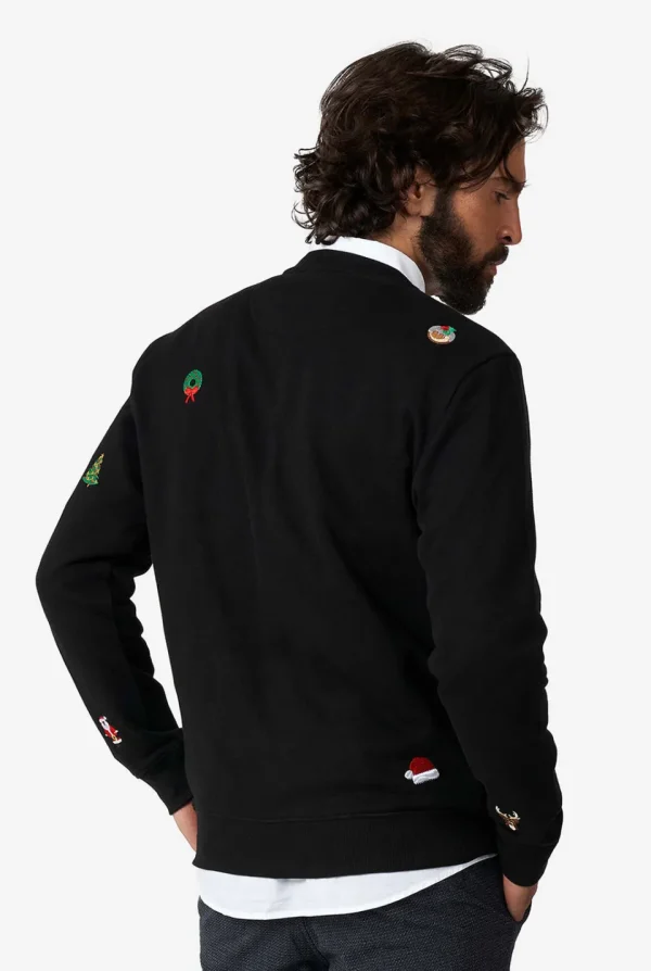 Men OppoSuits Christmas Sweaters^X-Mas Icons - Black