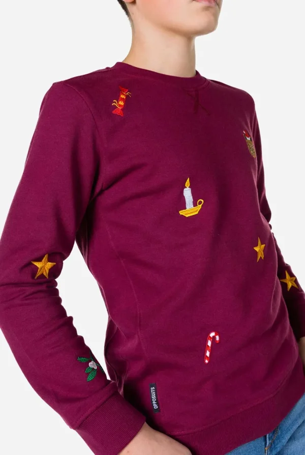Teen Boys OppoSuits Sweaters^X-Mas Icons - Burgundy