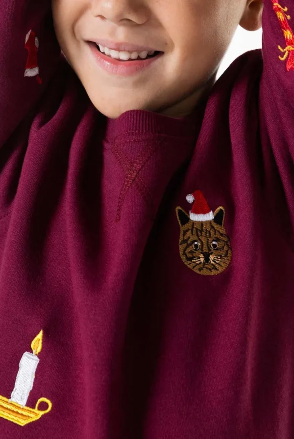 Boys OppoSuits Sweaters^X-Mas Icons - Burgundy